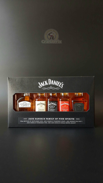 Mini AMERICAN WHISKEY JACK DANIEL'S FAMILY OF FINE SPIRITS (5*50ML) 39% 0,25L