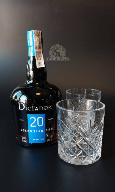 Dictador 20 Y.O.+GLASS 40% 0.7L